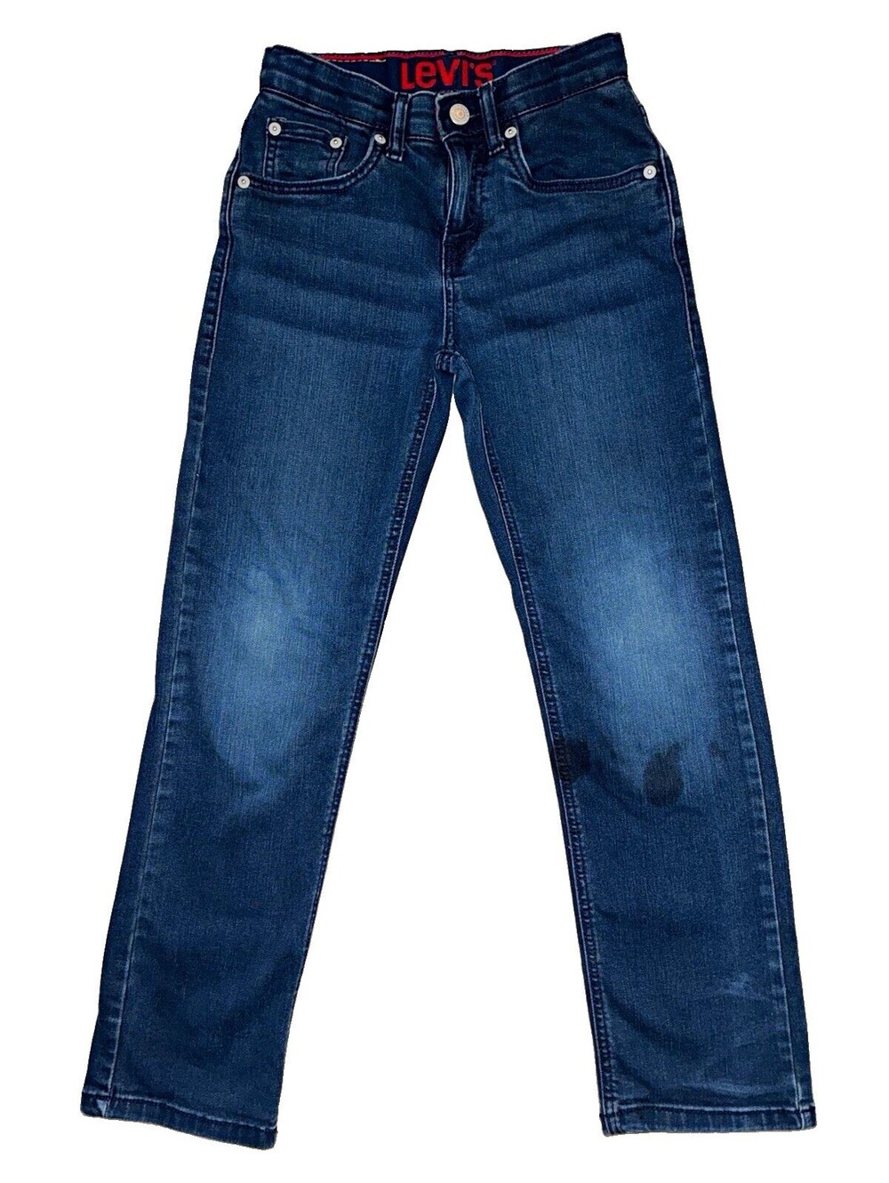 Levi's 514 Skinny Jeans Dark Wash Blue Denim Size 10 W25 x L26 (STAINED)